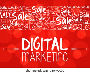 Digital Marketing word cloud background, business concept