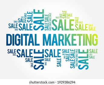 Digital Marketing word cloud, business concept background