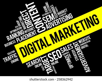 Digital Marketing word cloud, business concept