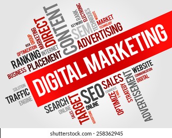 Digital Marketing word cloud, business concept