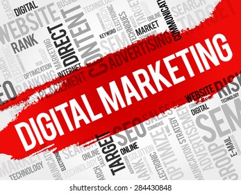 Digital Marketing word cloud, business concept