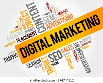 Digital Marketing word cloud, business concept