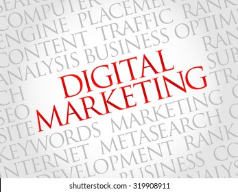 Digital Marketing word cloud, business concept