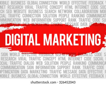 Digital Marketing word cloud, business concept