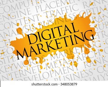 Digital Marketing word cloud, business concept