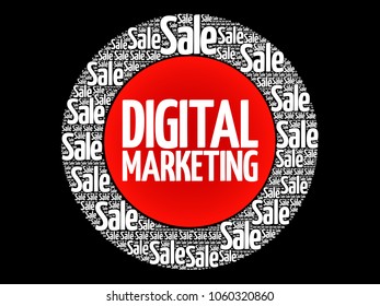 Digital Marketing word cloud collage, business concept background