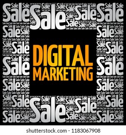 Digital Marketing word cloud collage, business concept background