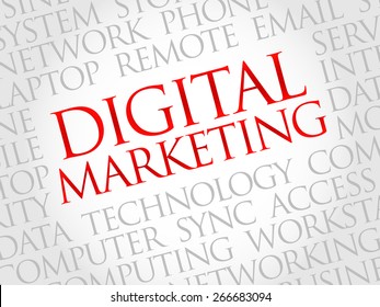 Digital marketing word cloud concept