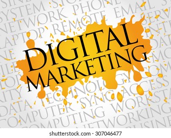 Digital marketing word cloud concept