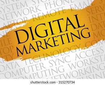 Digital marketing word cloud concept