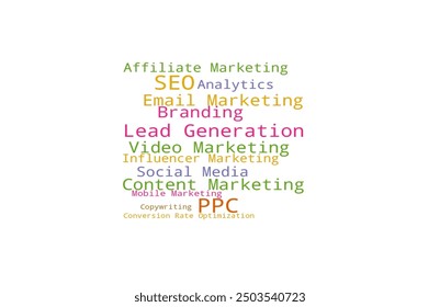 Digital Marketing Word Cloud For Various Projects 