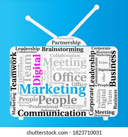 Antecedentes vectoriales de Word de Marketing Digital, 
