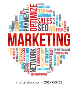 Digital Marketing Word Cloud Vector, Business Concept Template