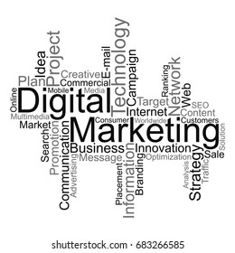 Digital Marketing word cloud, vector