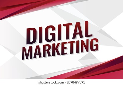 noción de palabra de marketing digital ilustración vectorial con líneas rojas estilo moderno futurista 3d para la plantilla de la página de inicio ui aplicación móvil afiche pancarta volante fondo tarjeta de regalo etiqueta de cupón papel tapiz