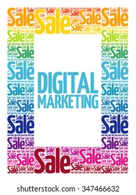 Digital Marketing words cloud, business concept background