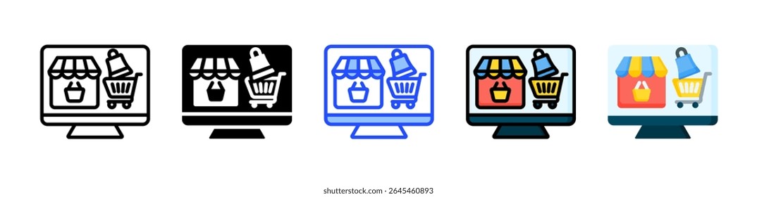 Digital Marketplace Icon Collection With Multiple Styles