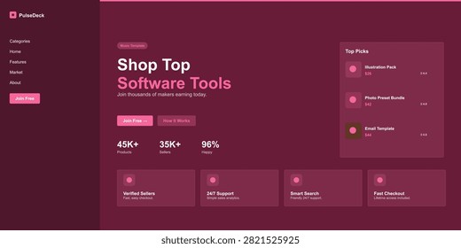 Digital marketplace offering top software tools and graphic design assets for makers and sellers. Join a thriving community for earning and collaboration.