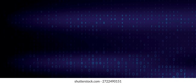Matriz digital. Fundo cibernético. Visualização de Big Data. Ilustração em 3D vetorial.