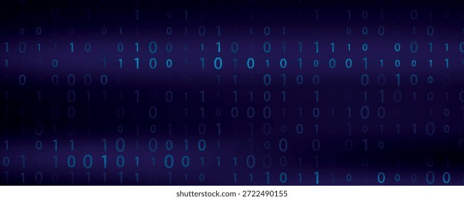 Matriz digital. Fundo cibernético. Visualização de Big Data. Ilustração em 3D vetorial.