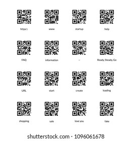 Digital matrix qr codes set for design