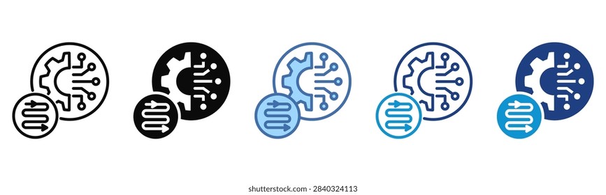 Digital Maturity icon set multiple style collection