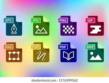 digital media file format icon set