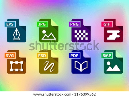 digital media file format icon set