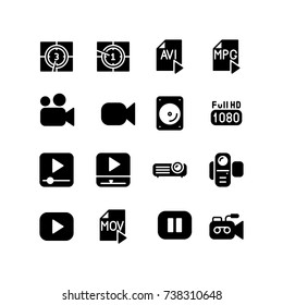 Digital media and formats icons - Technology concept