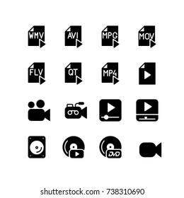 Digital media formats and music player icons