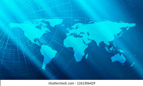 Digital Media Global Network System Technology Background,connection and Communication Concept design,Vector illustration.