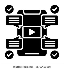 digital media glyph icon vector illustration