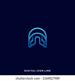Digital Media Icon Application Illustration Vector Template. Suitable for Creative Industry, Multimedia, entertainment, Educations, Shop, and any related business
