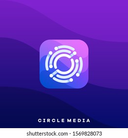 Digital Media Icon Application Illustration Vector Template. Suitable for Creative Industry, Multimedia, entertainment, Educations, Shop, and any related business