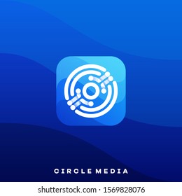 Digital Media Icon Application Illustration Vector Template. Suitable for Creative Industry, Multimedia, entertainment, Educations, Shop, and any related business