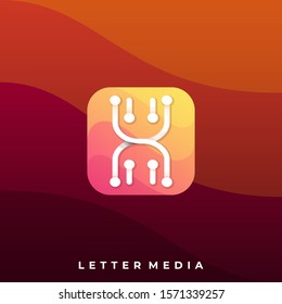 Digital Media Icon Application Illustration Vector Template. Suitable for Creative Industry, Multimedia, entertainment, Educations, Shop, and any related business