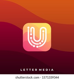 Digital Media Icon Application Illustration Vector Template. Suitable for Creative Industry, Multimedia, entertainment, Educations, Shop, and any related business