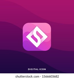 Digital Media Icon Box Colorful Illustration Vector Design Template. Suitable for Creative Industry, Multimedia, entertainment, Educations, Shop, and any related business
