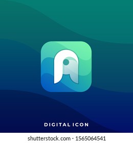 Digital Media Icon Colorful Illustration Vector Design Template. Suitable for Creative Industry, Multimedia, entertainment, Educations, Shop, and any related business