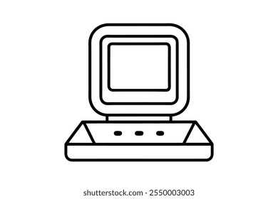 digitales Mediensymbol Linie Art Vektorgrafik-Umriss-Illustration