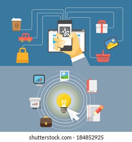 Digital media industry. Flat design concept