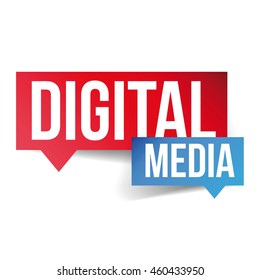 Digital media label speech bubble