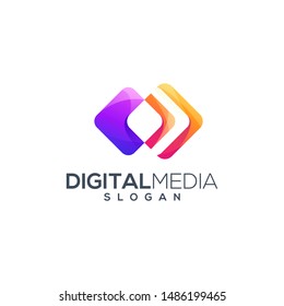Digital Media Logo Design Vector Abstract Stock Vector (Royalty Free ...