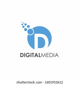Digital Media Logo simple blue