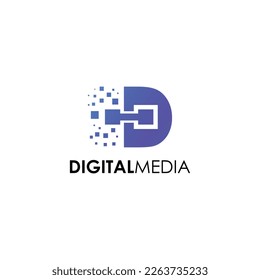 Digital media logo technology symbols letter d