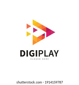 Digital media play with colorful logo design