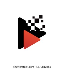 Digital media play logo template design