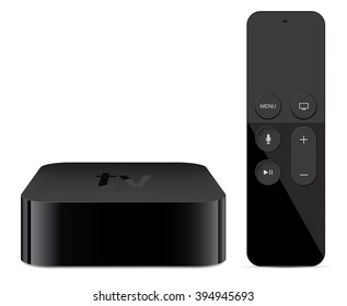 Digital Media Player Device With Remote Touch Controler - Vector Illustration Eps 10.