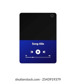 Interfaz de reproductor de medios digitales con Botones coloridos para el control de la canción, navegación por lista de reproducción y visualización del álbum. Adecuado para servicios de música de Web y móvil.