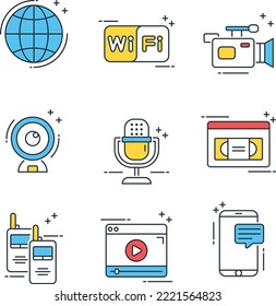 ilustración de diseño plano de icono de tecnología